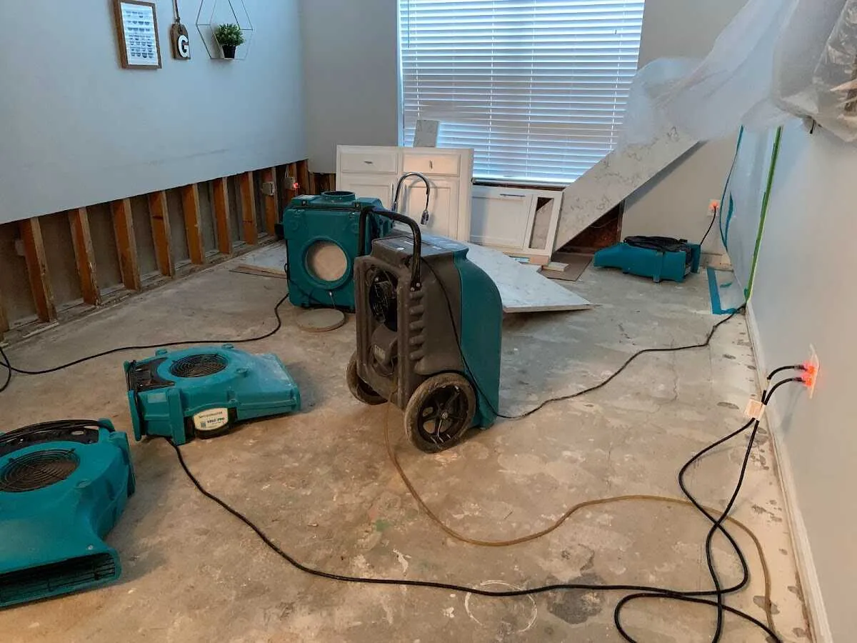 Dehumidifier in flood-cut room for Water Extraction & Removal in Naples